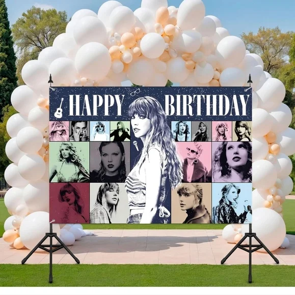Taylor Swift Birthday Backdrop 5ftx3ft - Picture 3 of 3
